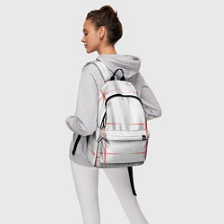 Рюкзак Color white red stripes, цвет: 3D-принт — фото 2