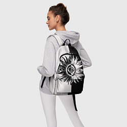 Рюкзак Солнце черно-белое, цвет: 3D-принт — фото 2
