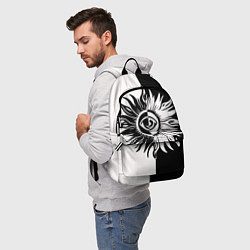 Рюкзак Солнце черно-белое, цвет: 3D-принт — фото 2