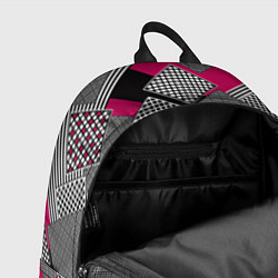 Рюкзак Красно черная абстрактная геометрия пэчворк, цвет: 3D-принт — фото 2