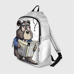 Рюкзак Бобр - интеллигент с газетой, цвет: 3D-принт