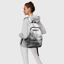Рюкзак Geely на сером абстрактном фоне, цвет: 3D-принт — фото 2