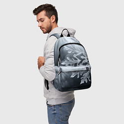 Рюкзак Снежинка на черно белое, цвет: 3D-принт — фото 2