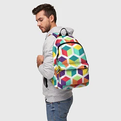 Рюкзак 3D кубы, цвет: 3D-принт — фото 2