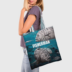 Сумка-шопер Best fisherman, цвет: 3D-принт — фото 2