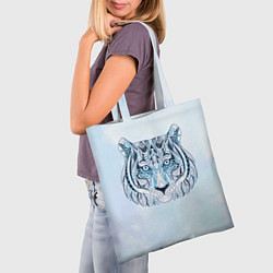 Сумка-шопер Расписная голова тигра, цвет: 3D-принт — фото 2
