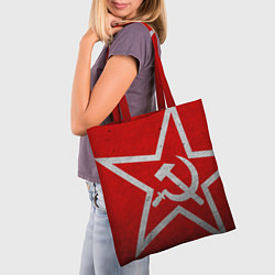 Сумка-шопер Флаг СССР: Серп и Молот, цвет: 3D-принт — фото 2