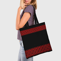 Сумка-шопер Славянский орнамент (на чёрном), цвет: 3D-принт — фото 2