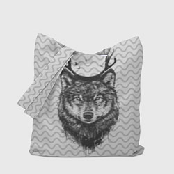 Сумка-шопер Рогатый волк, цвет: 3D-принт