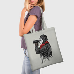 Сумка-шопер Панда танкист, цвет: 3D-принт — фото 2