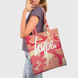 Сумка-шопер HYPE Оранжевый Камуфляж, цвет: 3D-принт — фото 2