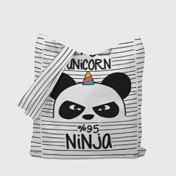 Сумка-шопер 5% Unicorn – 95% Ninja, цвет: 3D-принт