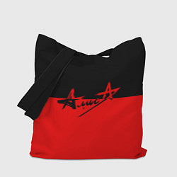 Сумка-шопер АлисА: Черный & Красный, цвет: 3D-принт