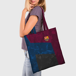 Сумка-шопер FC Barcelona: Dark polygons, цвет: 3D-принт — фото 2