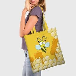 Сумка-шопер Веселая пчелка, цвет: 3D-принт — фото 2