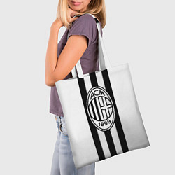 Сумка-шопер AC Milan: Black & White, цвет: 3D-принт — фото 2