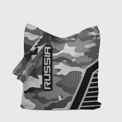 Сумка-шопер Russia: Grey Camo, цвет: 3D-принт