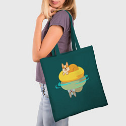Сумка-шопер Корги на пончике, цвет: 3D-принт — фото 2