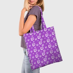 Сумка-шопер Twitch: Violet Pattern, цвет: 3D-принт — фото 2