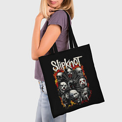 Сумка-шопер Slipknot: Faces, цвет: 3D-принт — фото 2