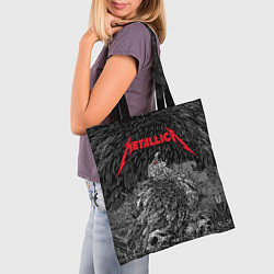 Сумка-шопер Metallica птица на черепах, цвет: 3D-принт — фото 2