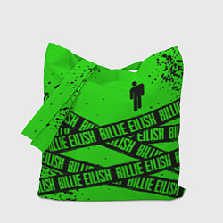 Сумка-шопер BILLIE EILISH: Green & Black Tape, цвет: 3D-принт