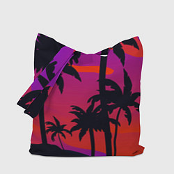 Сумка-шопер Тропический пляж, цвет: 3D-принт