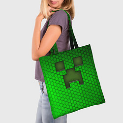 Сумка-шопер Крипер из игры Minecraft, цвет: 3D-принт — фото 2
