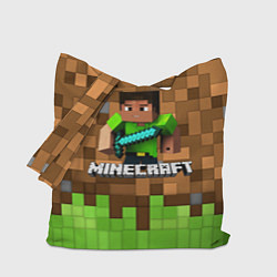 Сумка-шопер Minecraft logo heroes, цвет: 3D-принт