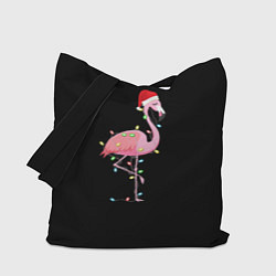 Сумка-шопер Новогодний Фламинго, цвет: 3D-принт