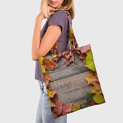 Сумка-шопер Осенний Забор, цвет: 3D-принт — фото 2
