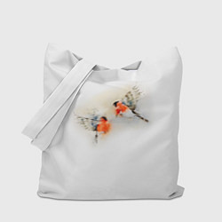 Сумка-шопер Снегири, цвет: 3D-принт