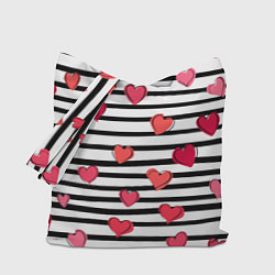 Сумка-шопер Hearts Pattern, цвет: 3D-принт