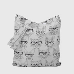 Сумка-шопер Кошки в очках, цвет: 3D-принт