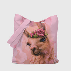 Сумка-шоппер Лама с цветами