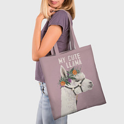 Сумка-шопер My cute llama, цвет: 3D-принт — фото 2