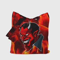 Сумка-шопер The devil is on fire, цвет: 3D-принт