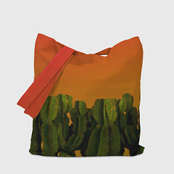 Сумка-шопер Кактусы на закате, цвет: 3D-принт