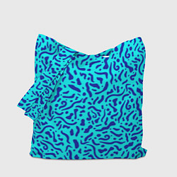 Сумка-шопер Неоновые синие узоры, цвет: 3D-принт