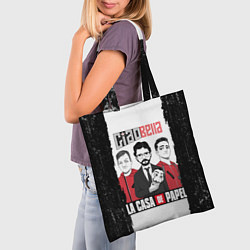 Сумка-шопер Палермо Професор Денвер Бумажный дом, цвет: 3D-принт — фото 2