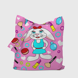 Сумка-шопер Кролик и косметика, цвет: 3D-принт