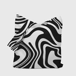 Сумка-шопер Черно-белые полосы Black and white stripes, цвет: 3D-принт