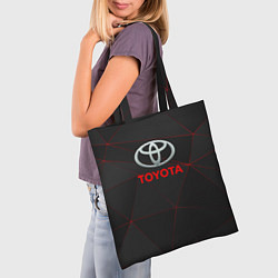Сумка-шопер Toyota Тонкие линии неона, цвет: 3D-принт — фото 2