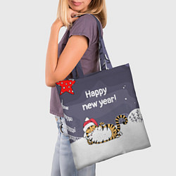 Сумка-шопер Happy New Year 2022 Тигр, цвет: 3D-принт — фото 2