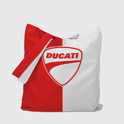 Сумка-шопер DUCATI WHITE RED STYLE LOGO, цвет: 3D-принт