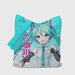 Сумка-шопер Hatsune Miku, Мику Хацунэ, цвет: 3D-принт