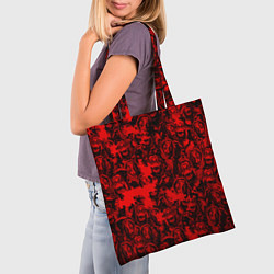 Сумка-шопер LA CASA DE PAPEL RED CODE PATTERN, цвет: 3D-принт — фото 2