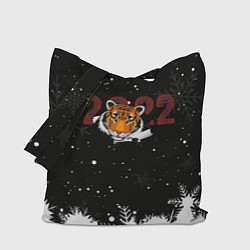 Сумка-шопер Тигр 2022 Black, цвет: 3D-принт