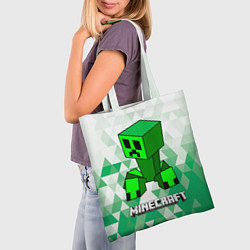 Сумка-шопер Minecraft Creeper ползучий камикадзе, цвет: 3D-принт — фото 2