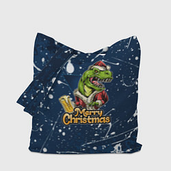Сумка-шопер Merry Christmas Пивозавр, цвет: 3D-принт
